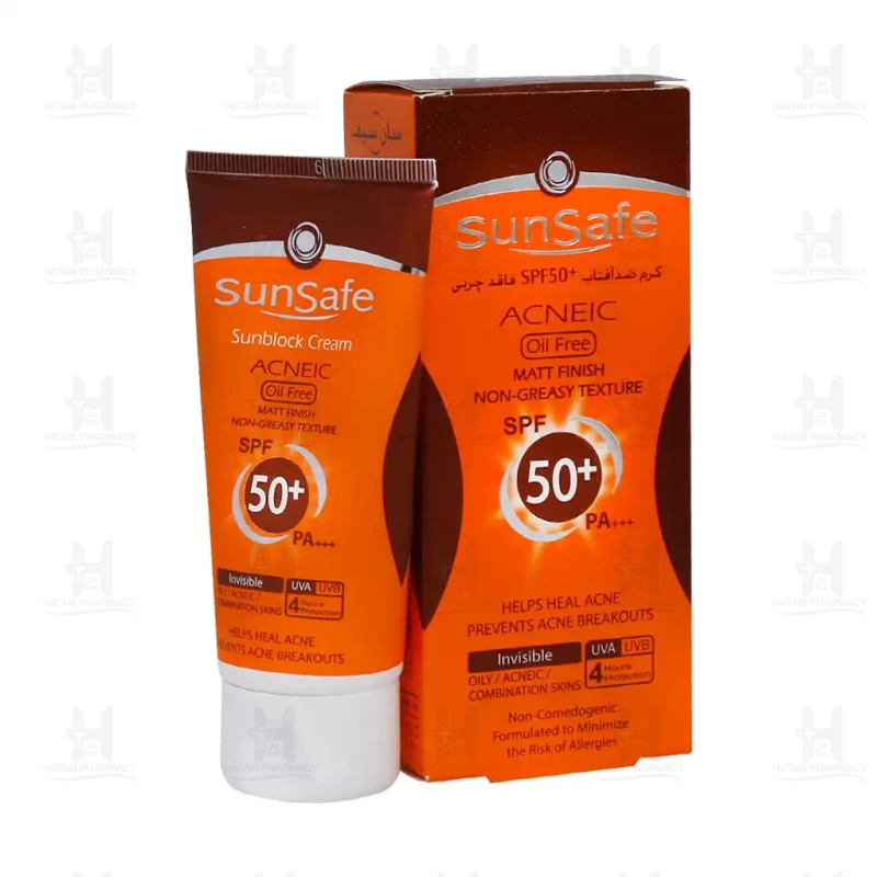 کرم ضد آفتاب پوست چرب حاوی SPF50 سان سیف 50 میلی لیتر