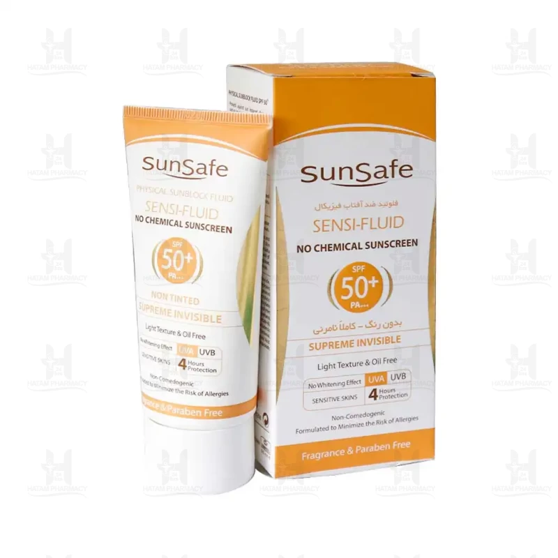 کرم ضد آفتاب فلوئید پوست خشک حاوی SPF50 سان سیف 50 میلی لیتر