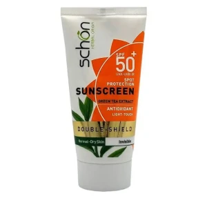 کرم ضد آفتاب دابل شیلد SPF50 مناسب پوست خشک تا نرمال شون 50 میلی لیتر