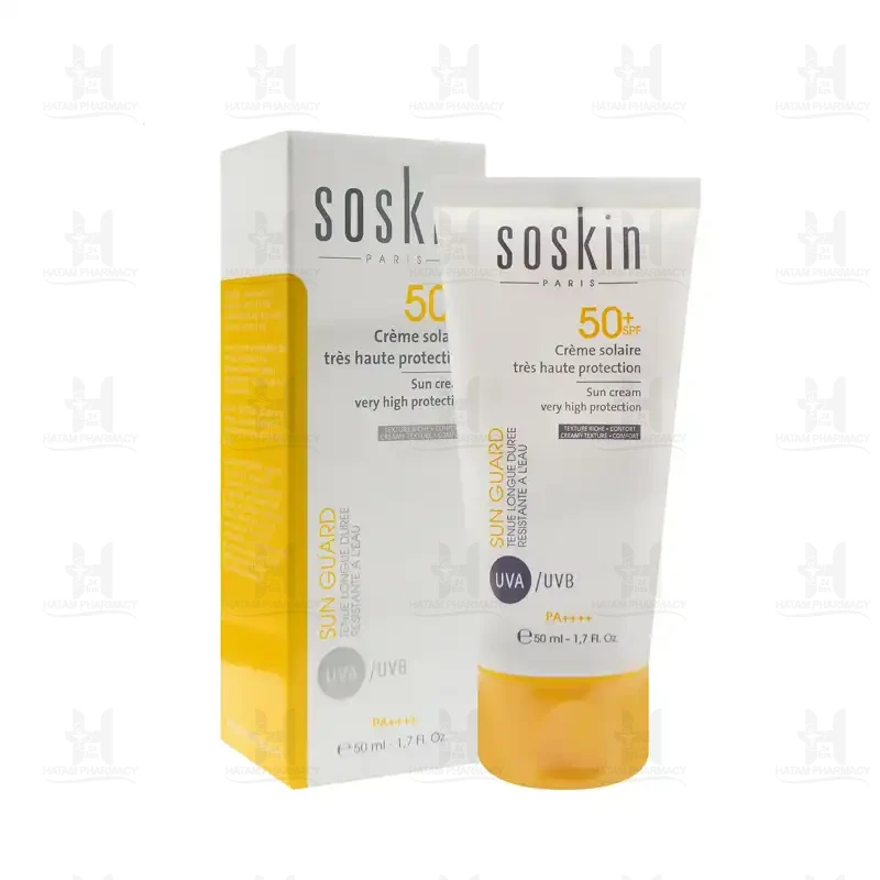 کرم ضد آفتاب بی رنگ SPF 50 ساسکین 50 میلی لیتر