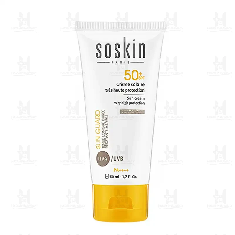 کرم ضد آفتاب بی رنگ SPF 50 ساسکین 50 میلی لیتر