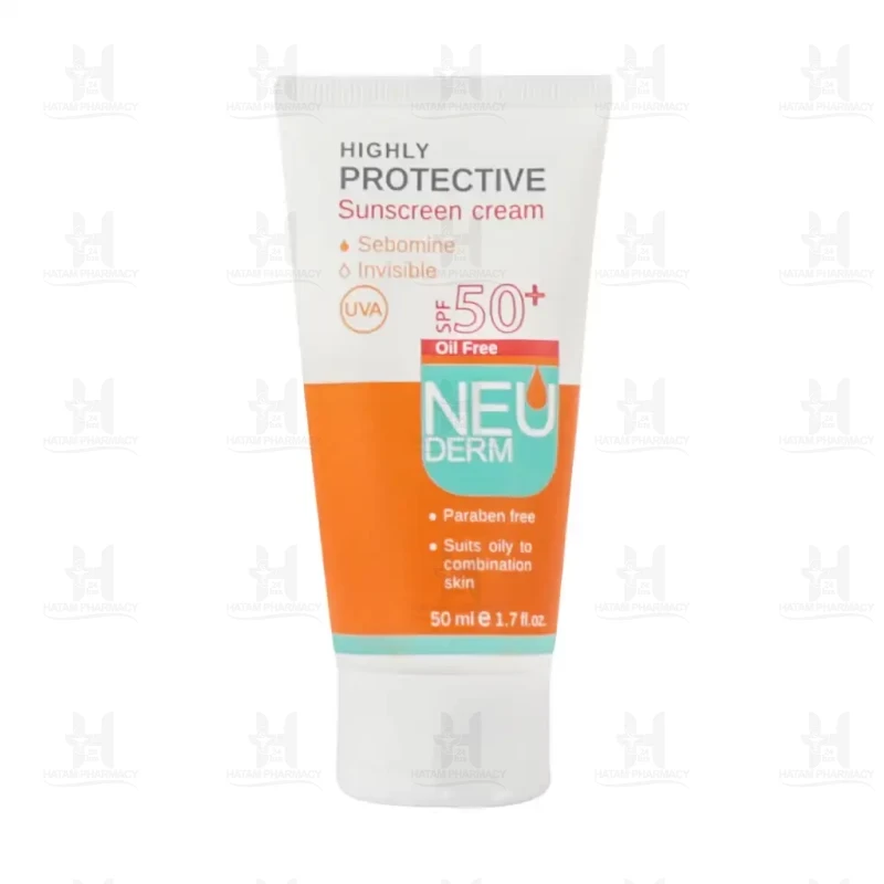 کرم ضد آفتاب پوست چرب حاوی SPF +50 هایلی پروتکتیو نئودرم 50میلی لیتر