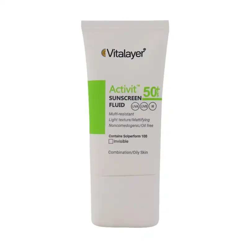 فلوئید ضد آفتاب SPF50 پوست چرب اکتی ویت ویتالیر 50 میلی لیتر