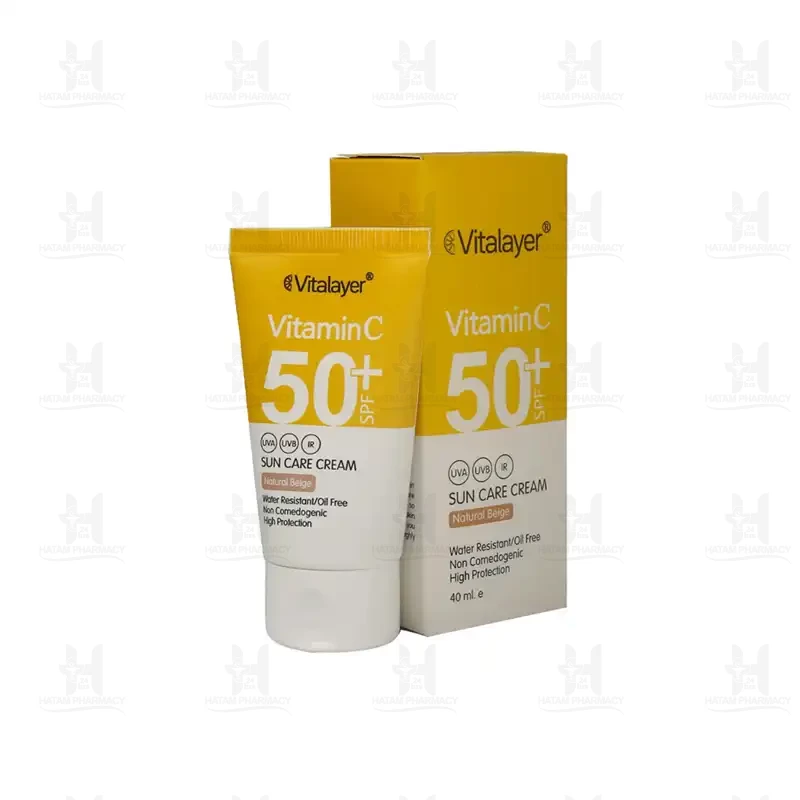 کرم ضد آفتاب SPF50+ حاوی ویتامین C ویتالیر 40 میلی لیتر