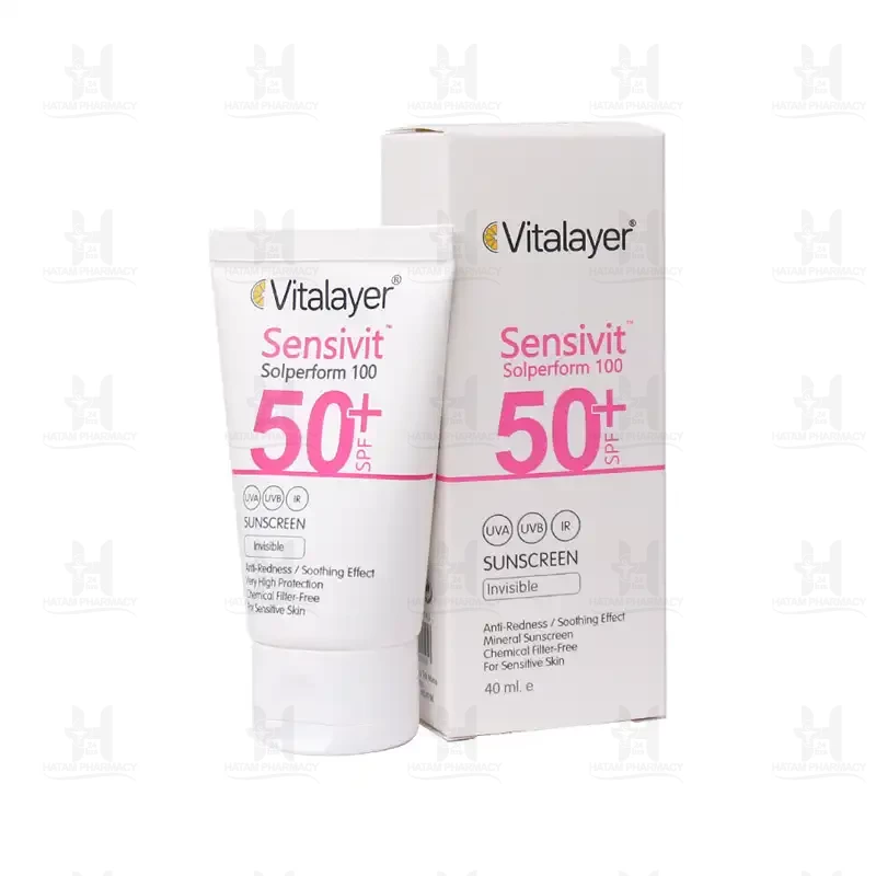 کرم ضد آفتاب SPF50 پوست حساس سنسی ویت ویتالیر 40 میلی لیتر