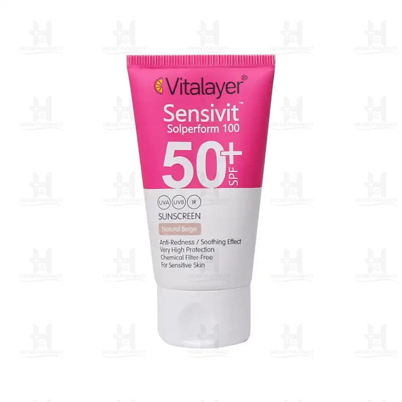 کرم ضد آفتاب SPF50 پوست حساس سنسی ویت ویتالیر 40 میلی لیتر