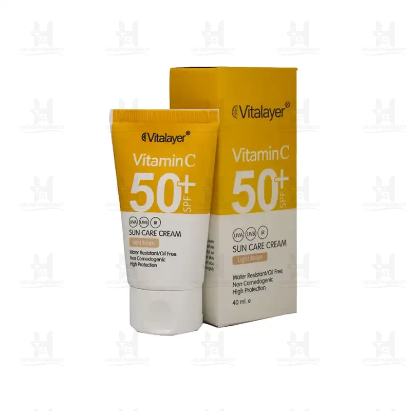 کرم ضد آفتاب SPF50+ حاوی ویتامین C ویتالیر 40 میلی لیتر