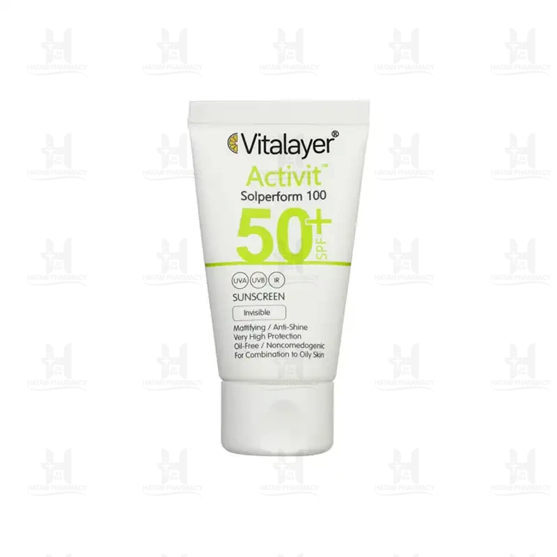 کرم ضد آفتاب SPF50 بدون رنگ پوست چرب اکتی ویت ویتالیر 40 میلی لیتر