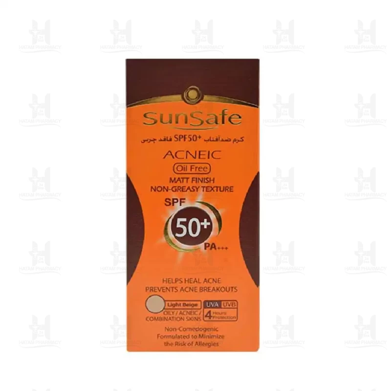 کرم ضد آفتاب حاوی SPF50 آکنیک سان سیف 50 ميلی لیتر