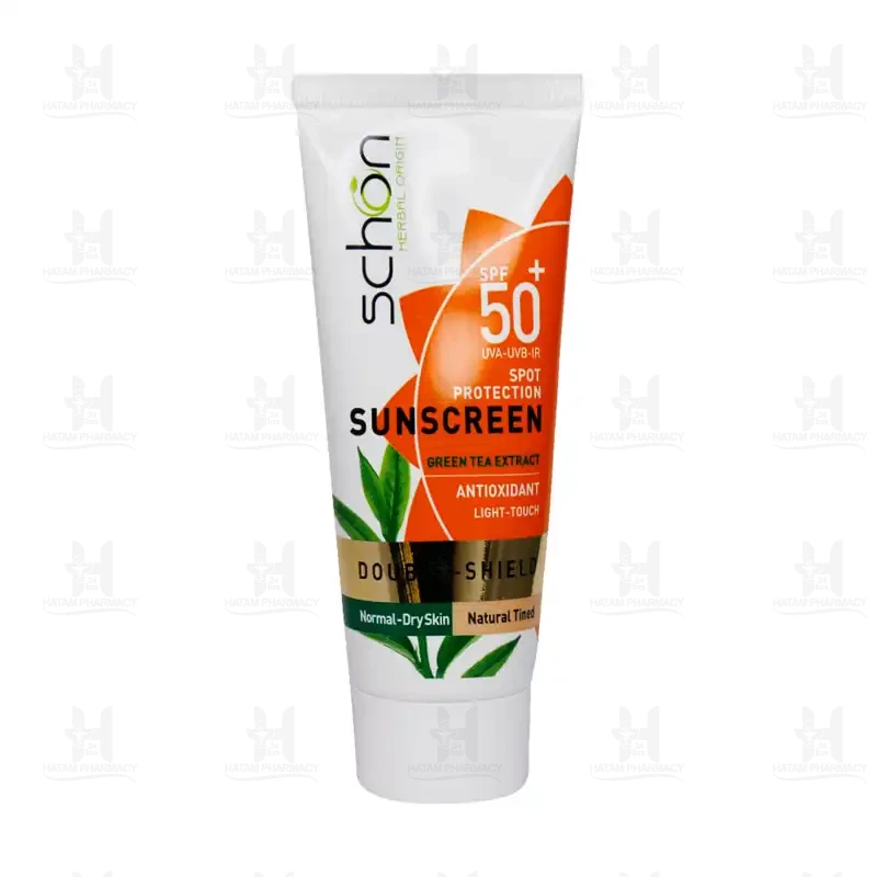 کرم ضد آفتاب رنگی دابل شیلد SPF50 شون مناسب پوست خشک تا نرمال 50 میلی لیتر