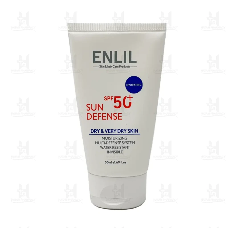 کرم ضد آفتاب سان دیفنس پوست خشک spf 50 انلیل 50 میلی لیتر