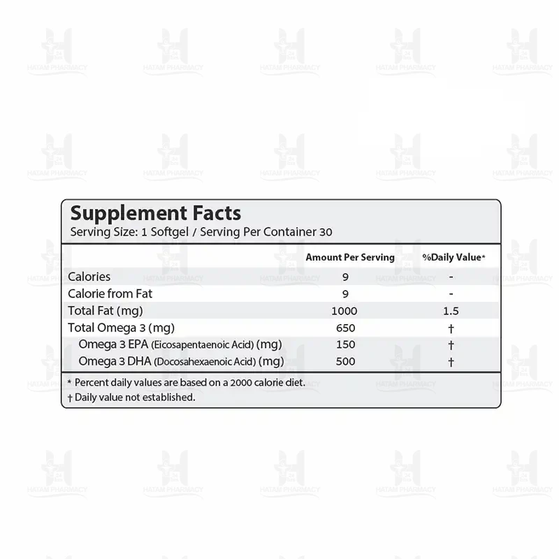 کپسول روغن ماهی حاوی DHA بالا آکواتیک کارن 30 عدد