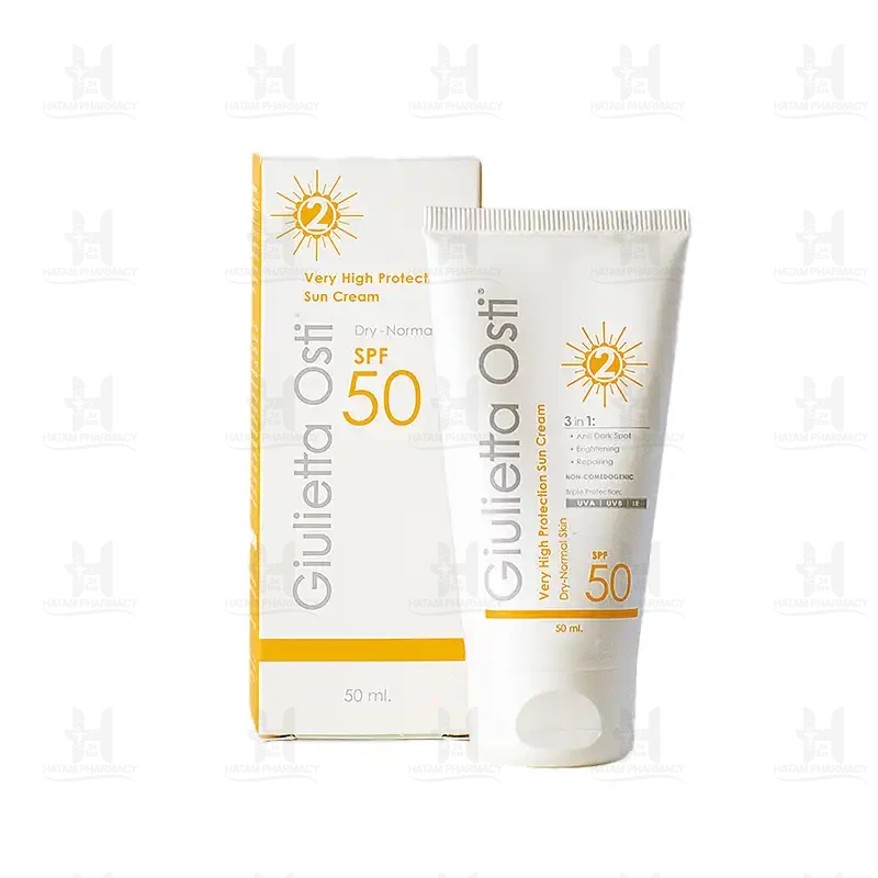 کرم ضد آفتاب بی رنگ SPF 50 مناسب پوست خشک جولیتا اُستی 50 میل