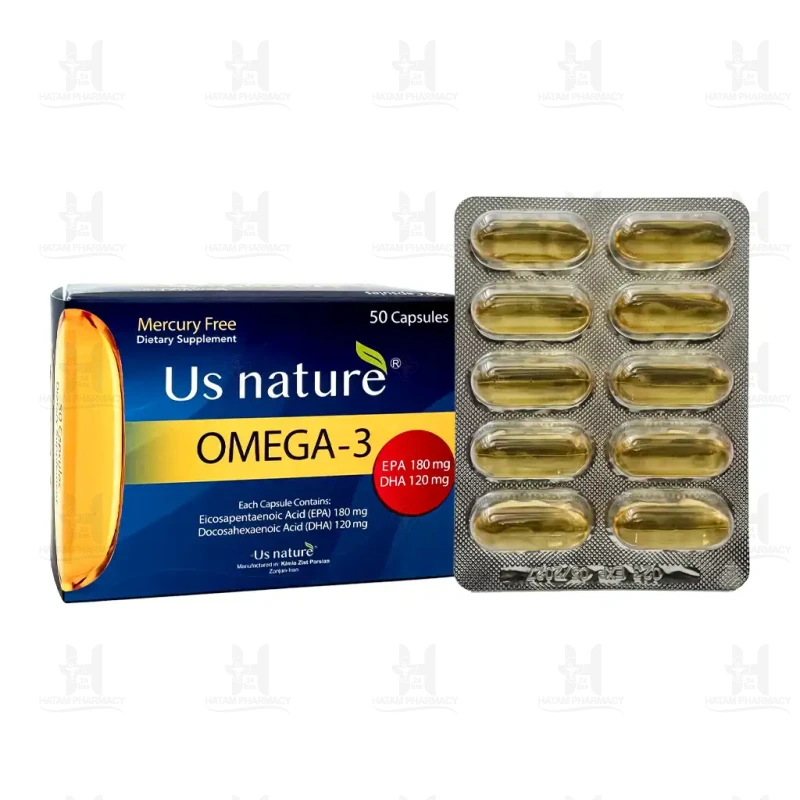کپسول امگا 3 یو اس نیچر 1000 میلی گرم 50 عددی