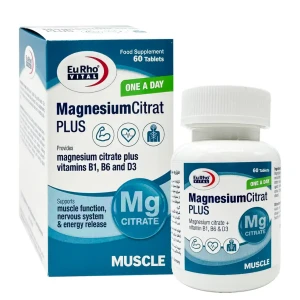 قرص منیزیم سیترات پلاس یوروویتال 60 عددی