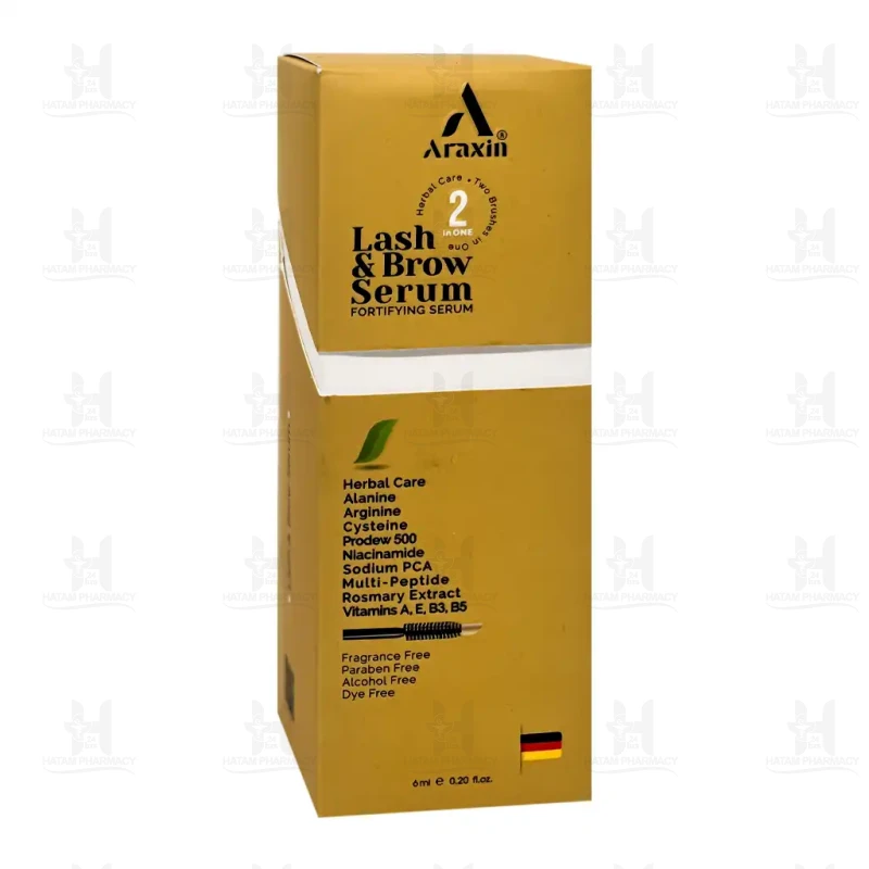 سرم ضد ریزش و تقویتی مژه و ابرو گیاهی آراکسین 6 میلی لیتر