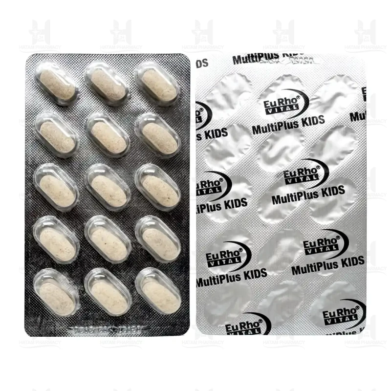 قرص جویدنی مولتی پلاس کیدز یوروویتال بسته 60 عددی