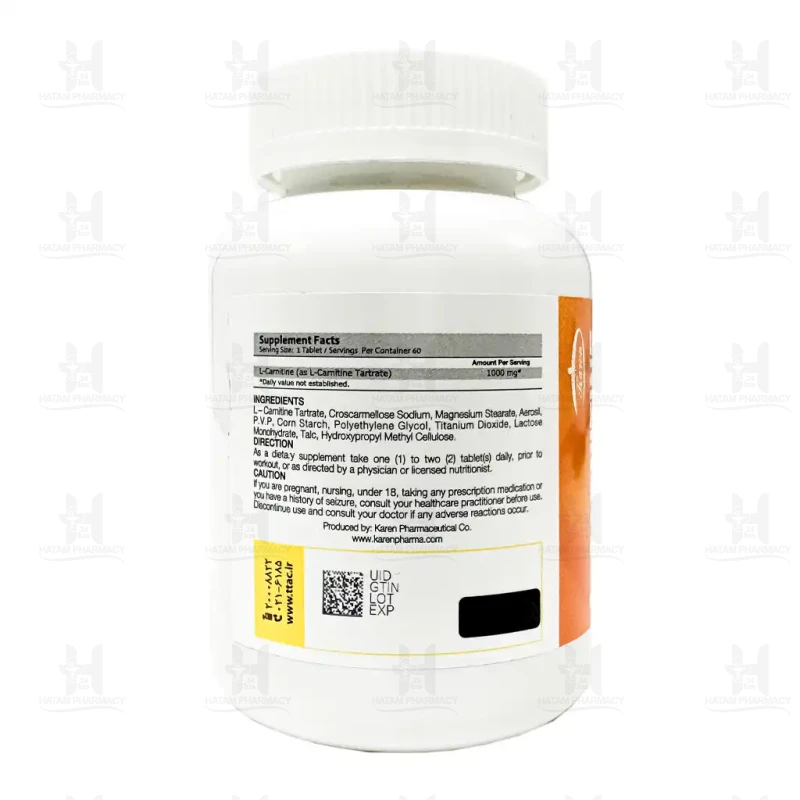 قرص ال کارنیتین 1000 میلی گرم کارن 60 عدد