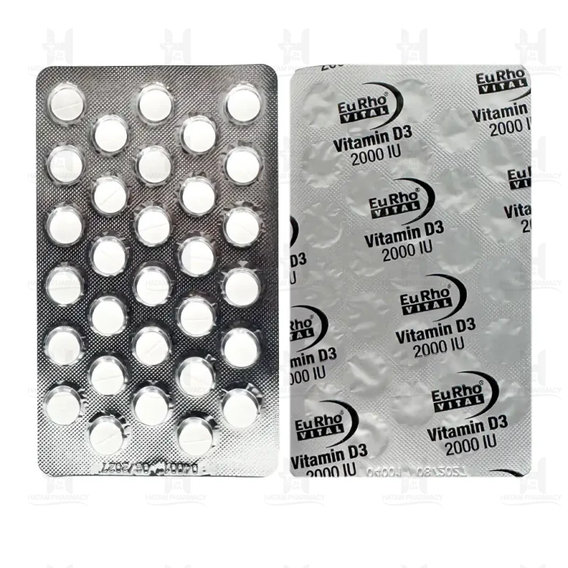 قرص ویتامین د3 یوروویتال 2000 واحد 60 عددی
