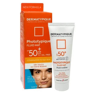 فلوئید مت بی رنگ ضد آفتاب +SPF50 فاقد چربی درماتیپیک 50 میلی لیتر