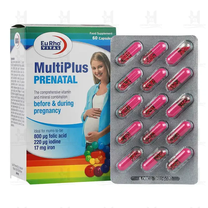 کپسول مولتی پلاس پریناتال یوروویتال بسته 60 عددی