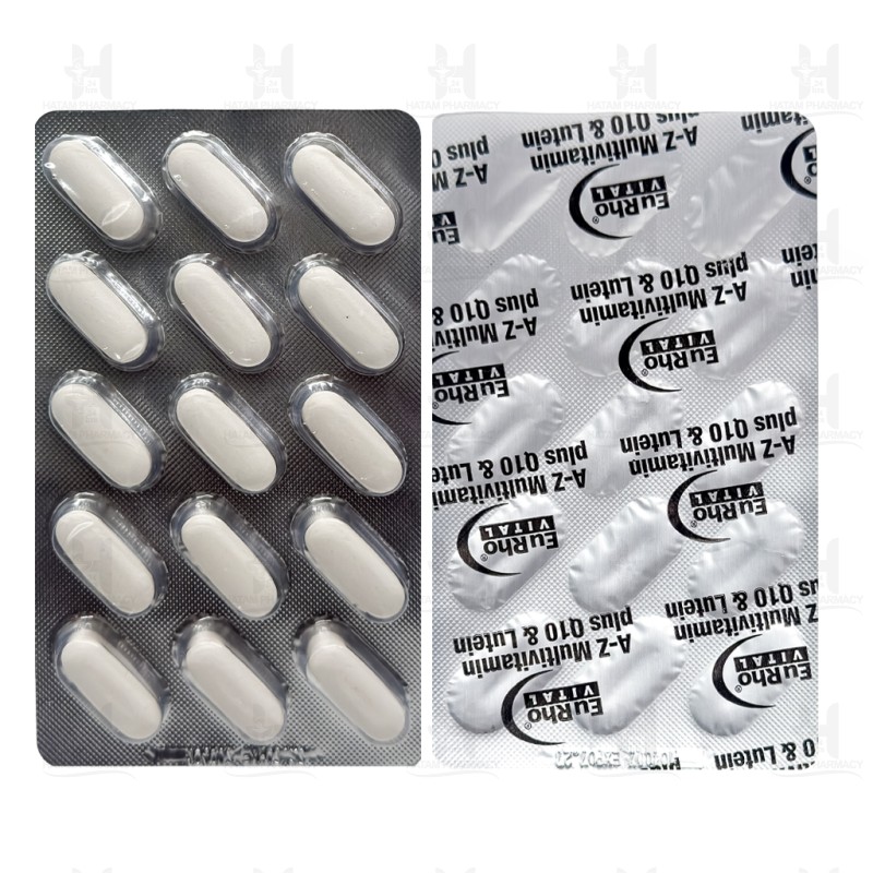 قرص AZ مولتی ویتامین پلاس کیوتن و لوتئین یوروویتال 60 عدد