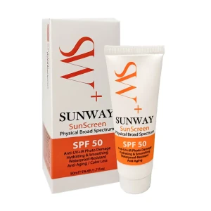 کرم ضد آفتاب فیزیکال فاقد رنگ حاوی SPF50 سان وی 40 میلی لیتر