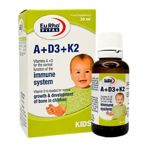 قطره خوراکی ویتامین A+D3+K2 یوروویتال 30 میلی لیتر