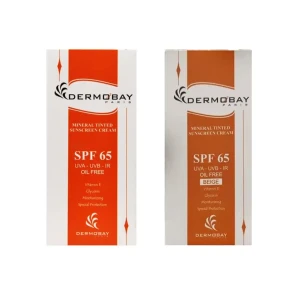 کرم ضدآفتاب رنگی مینرال SPF65 فاقد چربی درموبای 50 میلی لیتر