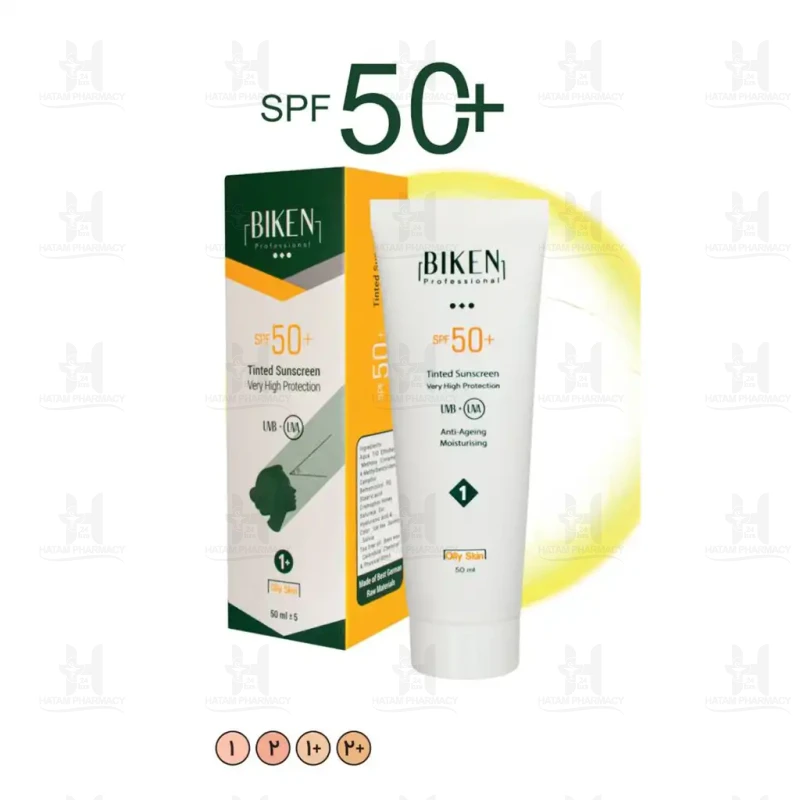 کرم ضدآفتاب رنگی پوست چرب بیکن SPF50  حجم 50 میلی لیتر