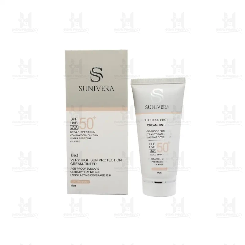 کرم ضد آفتاب رنگی SPF50 پوست چرب و مختلط سانیورا 50 میلی لیتر