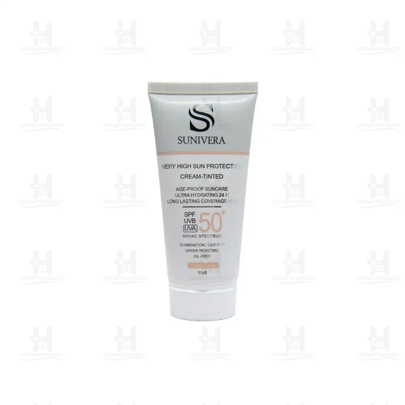 کرم ضد آفتاب رنگی SPF50 پوست چرب و مختلط سانیورا 50 میلی لیتر
