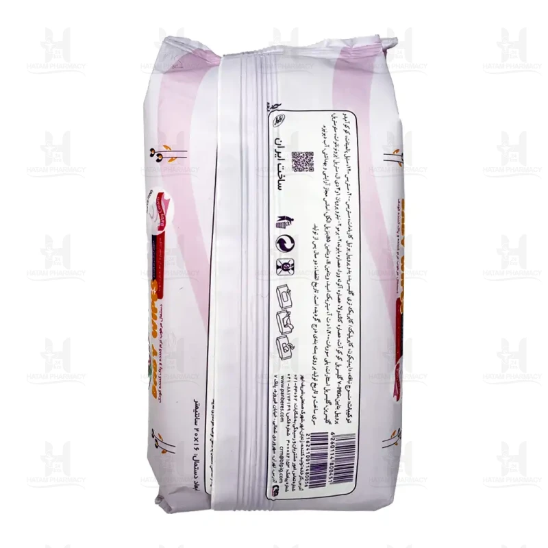 دستمال مرطوب نرم کننده و پاک کننده کودک حاوی عصاره بابونه پنبه ریز 60 عددی