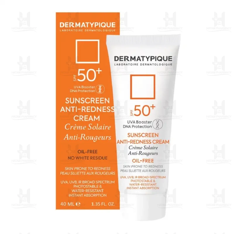ضد آفتاب بی رنگ پوست قرمز و حساس SPF50 درماتیپیک 40 میلی لیتر