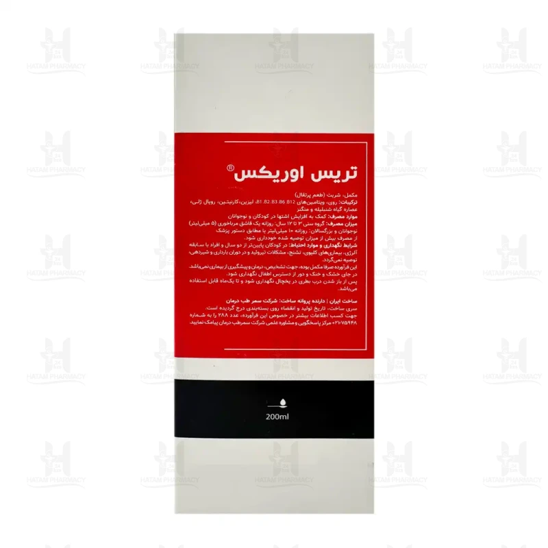 شربت تریس اوریکس فورت ای سمر طب درمان 200 میلی  لیتر