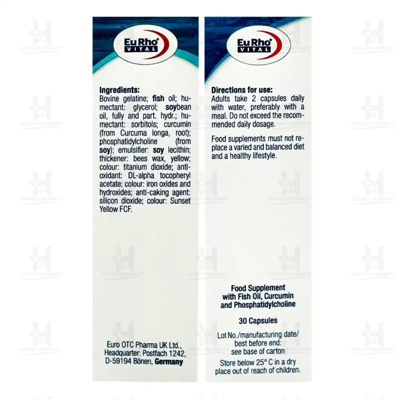 کپسول امگا 3 پلاس کورکومین یوروویتال 30 عددی