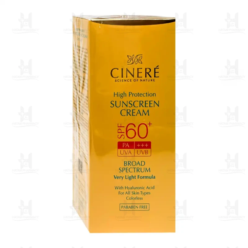 کرم ضد آفتاب spf60+ بدون رنگ سینره مناسب انواع پوست 50 میلی لیتر