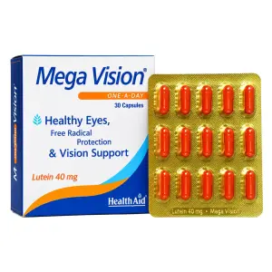 کپسول مگا ویژن لوتئین 40 میلی گرم هلث اید 30 عدد