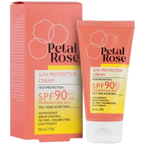 کرم ضد آفتاب پتال رز SPF90 مناسب پوست چرب 50 میلی لیتر