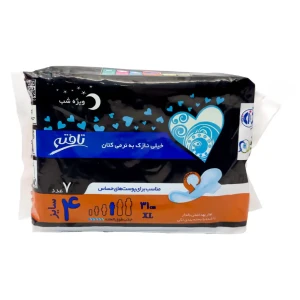 نوار بهداشتی بالدار خیلی نازک کتانی تافته ویژه شب7 عدد