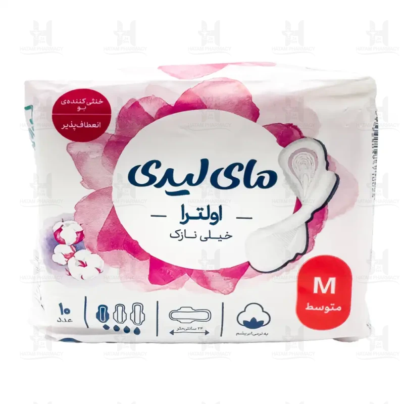 نوار بهداشتی ایرلید سیلکی سافت سایز متوسط مای لیدی 10 عددی