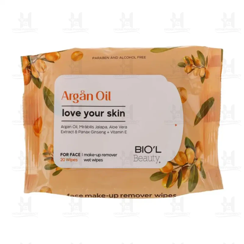 دستمال مرطوب آرگان بیول 20 عدد