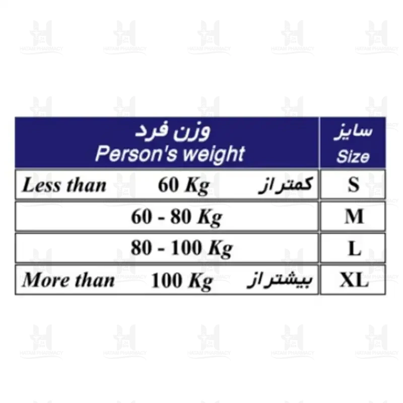 قوزبند آتل دار 52200 طب و صنعت سايز ايکس لارج