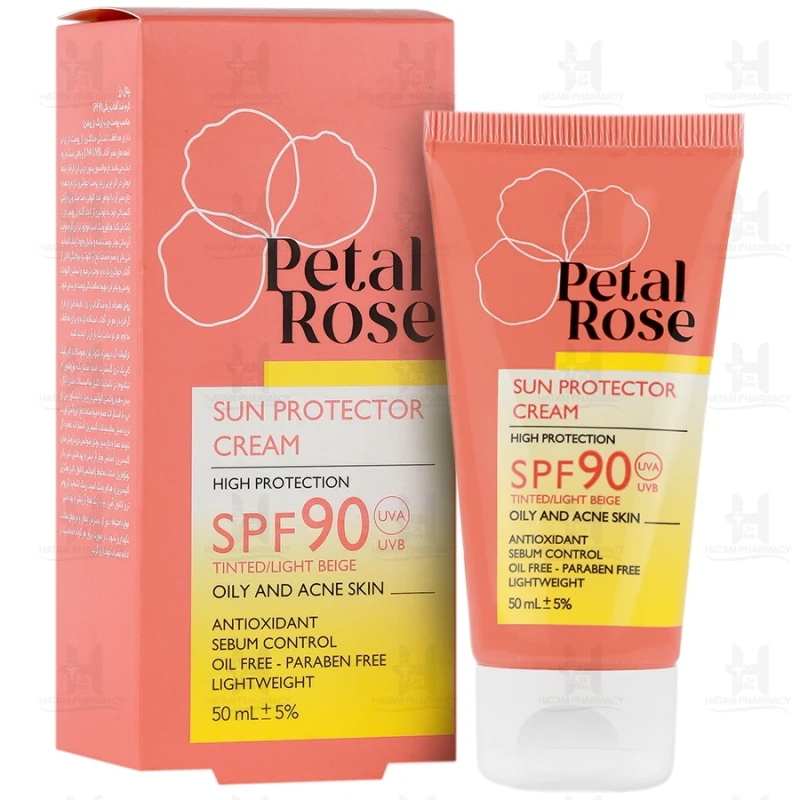کرم ضد آفتاب پتال رز SPF90 مناسب پوست چرب 50 میلی لیتر