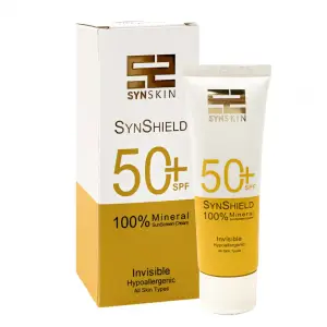 کرم ضد آفتاب مینرال بی رنگ ساین شیلد SPF50 ساین اسکین 50 گرم
