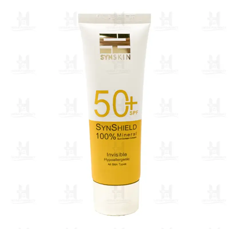 کرم ضد آفتاب مینرال بی رنگ ساین شیلد SPF50 ساین اسکین 50 گرم
