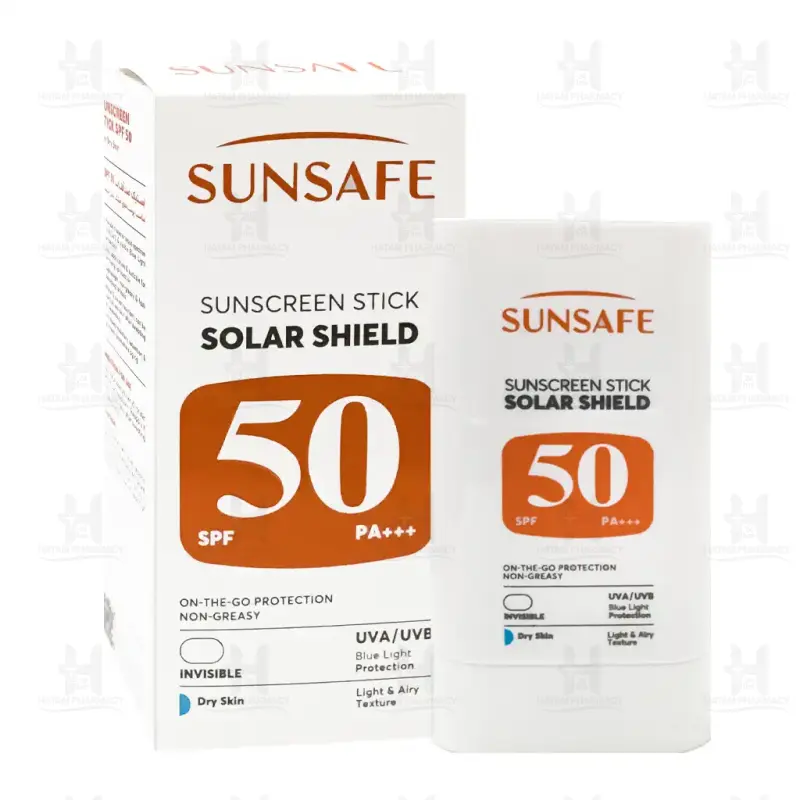 استیک ضد آفتاب سولار شیلد SPF50 پوست خشک سان سیف 20 گرم