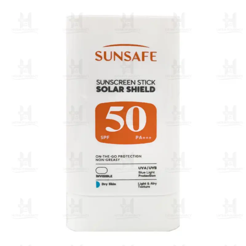 استیک ضد آفتاب سولار شیلد SPF50 پوست خشک سان سیف 20 گرم