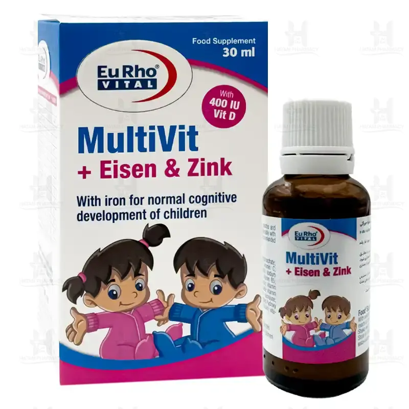 قطره مولتی ویت آیزن و زینک یوروویتال 30 میلی لیتر