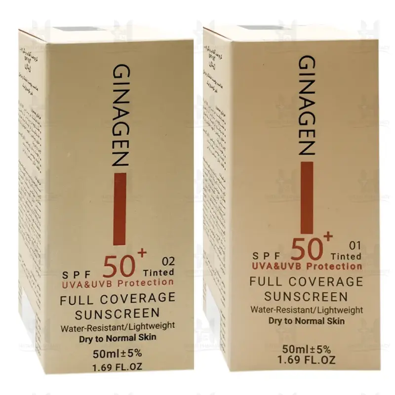 کرم ضد آفتاب فلوئید پوست خشک حاوی SPF50 ژیناژن 50 میلی لیتر